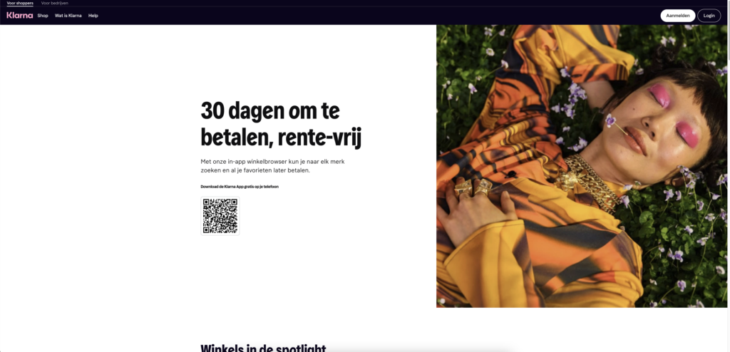 Klarna website voor achteraf betalen