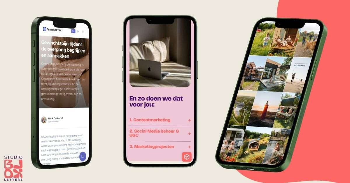 Webtify samenwerking met Studio Blokletters van Nina. Website ontwerp van Webtify