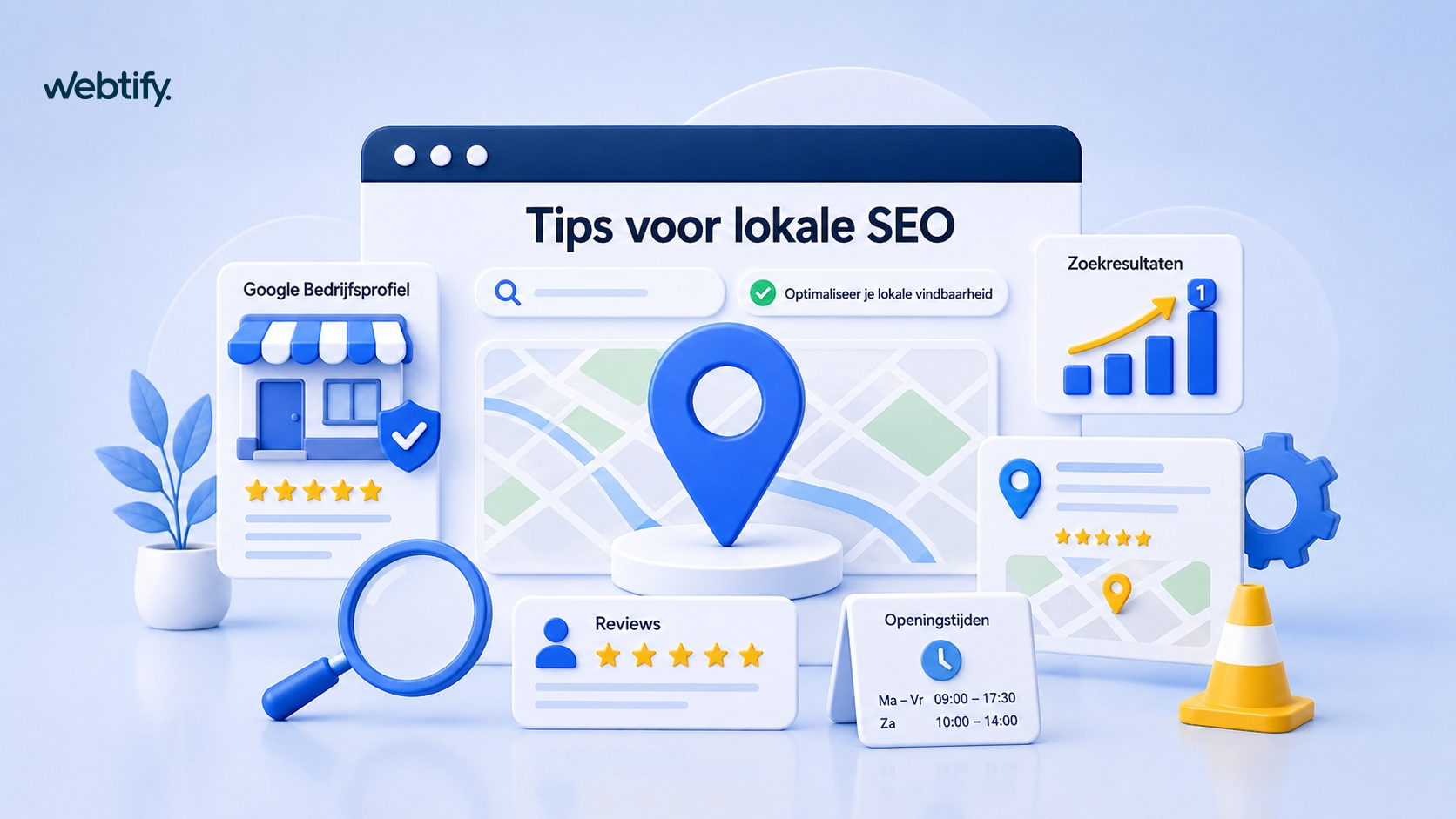 Webtify illustratie voor het geven van tips over lokale SEO bij jou in de regio of buurt